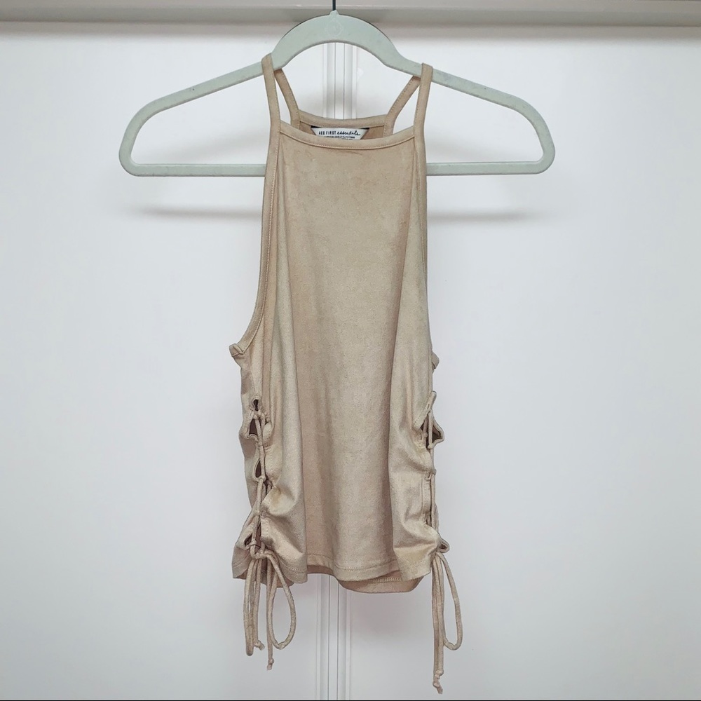 American Eagle Tan Tank Top with Side Ties